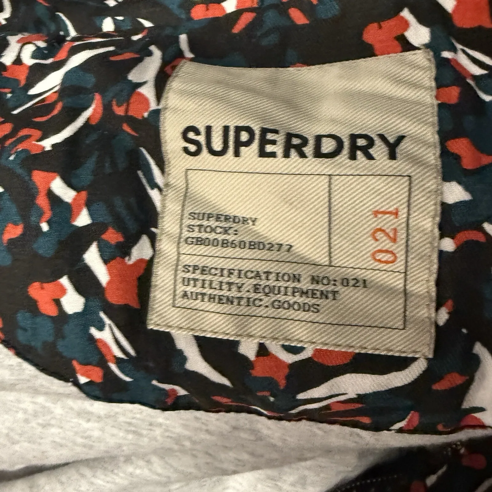 New Superdry Adventurer Parka Coat Women's‎ Size Large Blue Black White Orange - Image 6