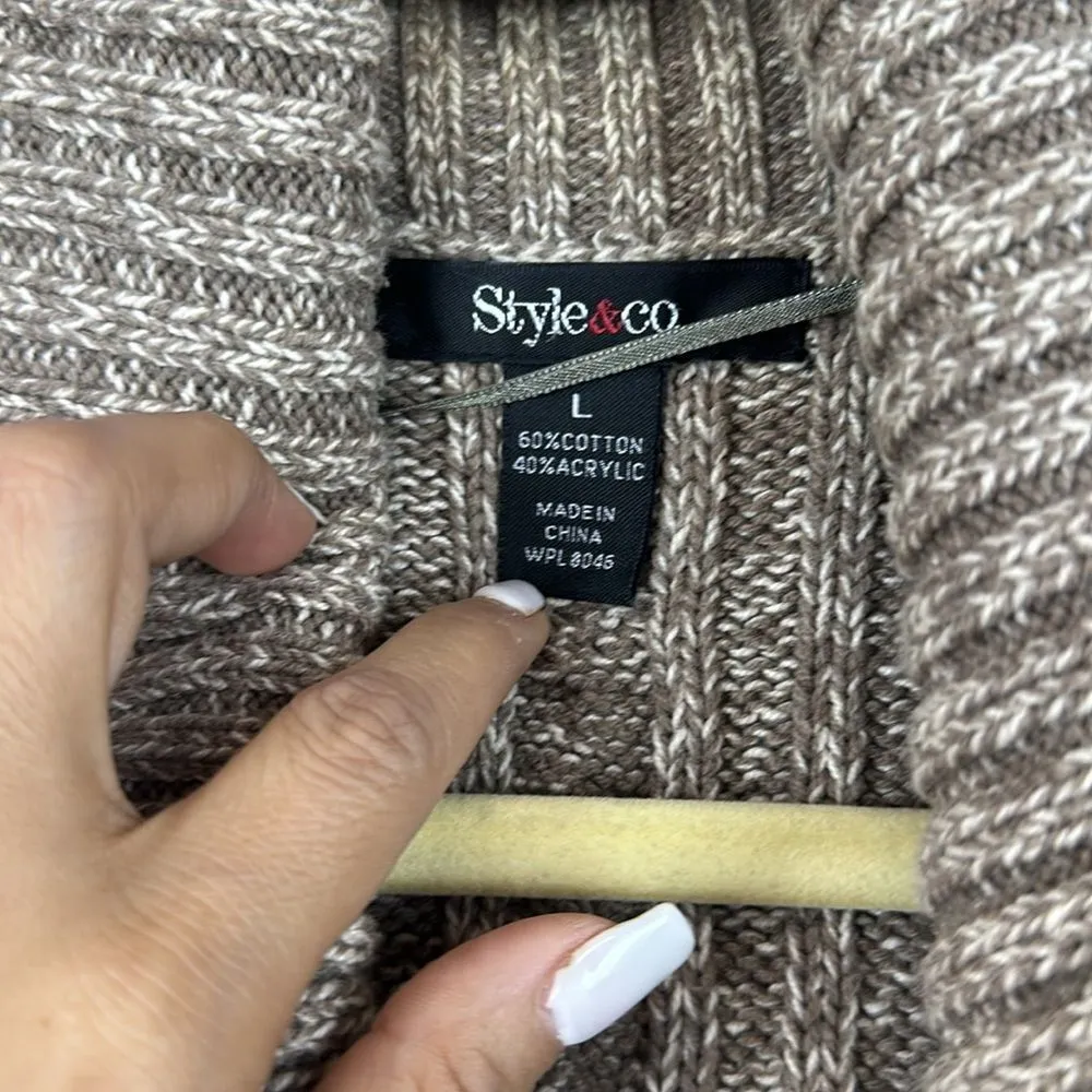 . Womens Tan Brown Collared Sleeveless Vest Sweater Size Large - Image 5