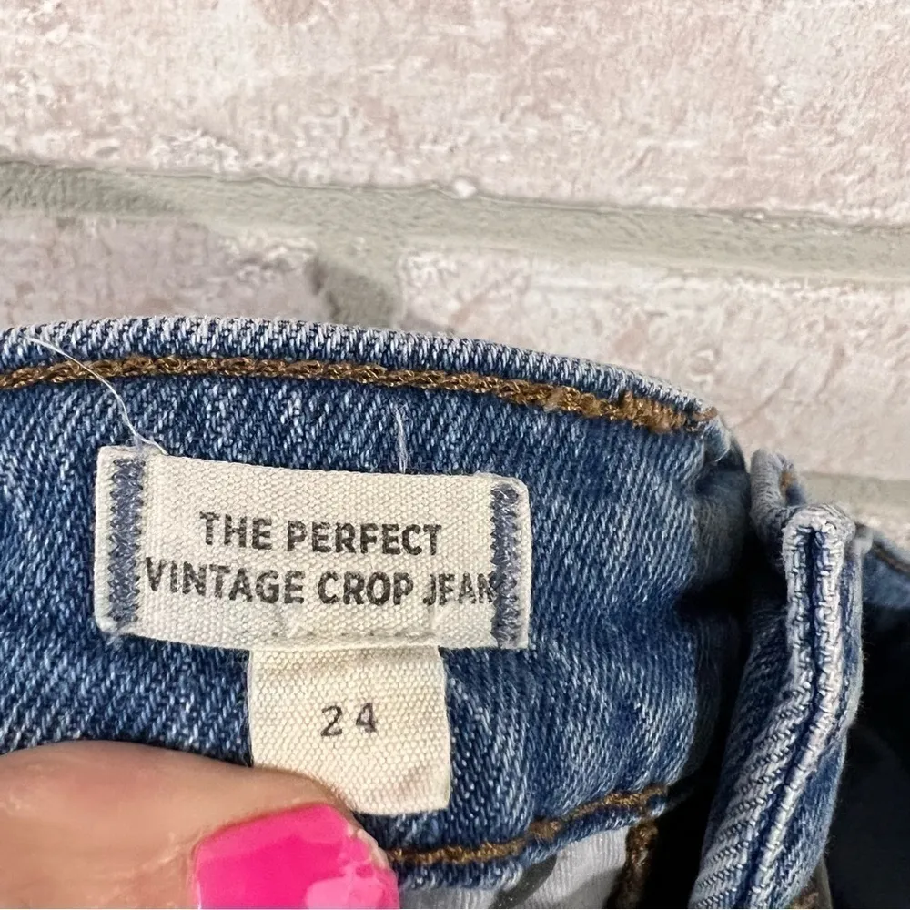 Madewell The Perfect Vintage Crop Distressed Jeans in Rosabelle Wash Size 24 - Image 11