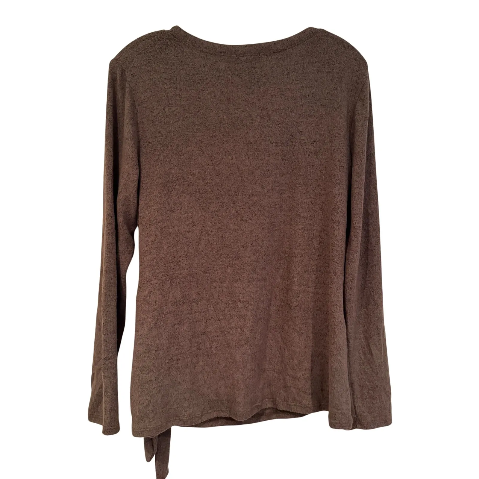 Charming Charlie Knit Tie Side Long Sleeve Top Women's Large Olive Career Dainty - Image 5
