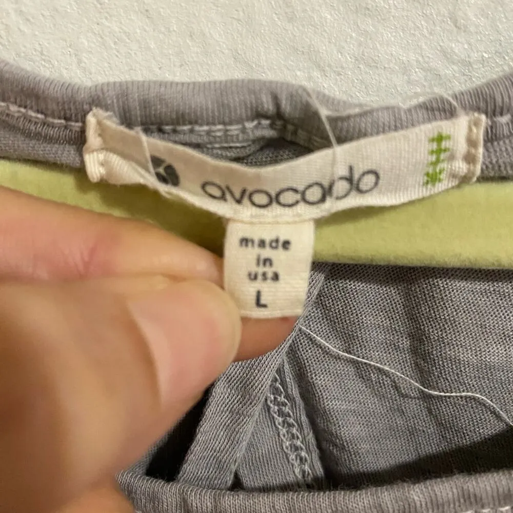 Avocado Grey Split Back Work Out Tank Top Sz L Gray Size L - Image 4