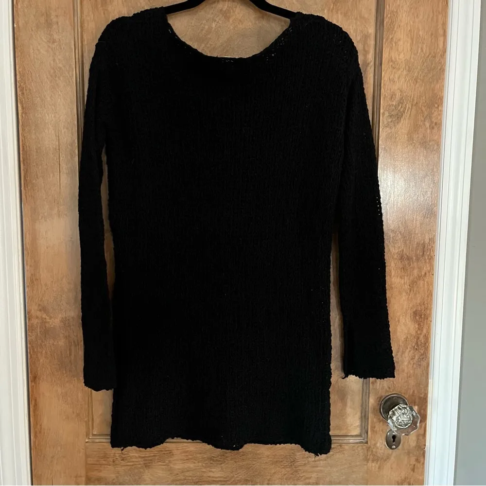 H & M Black loose knit sweater. Size XS - Image 7