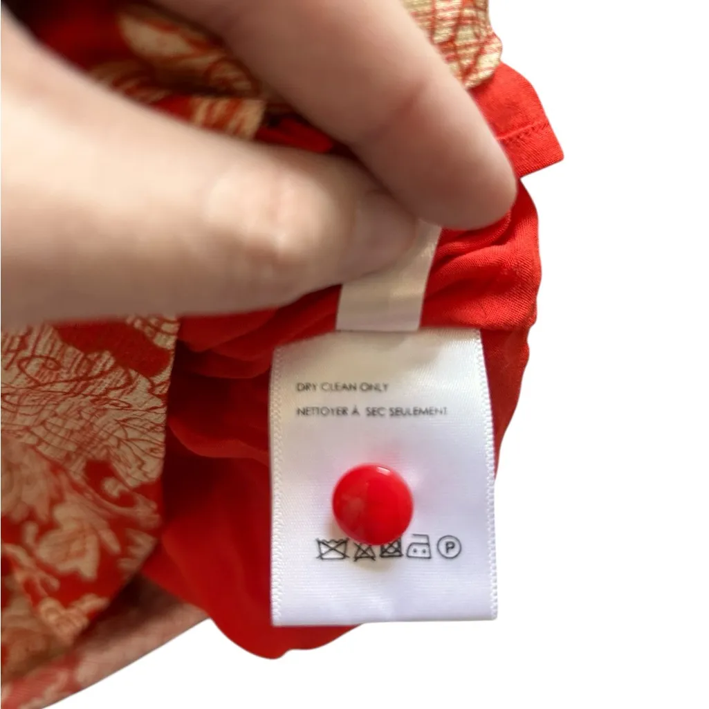 Anthropologie‎ Skylar Surplice Mini Dress red size 6 silk blend - Image 8