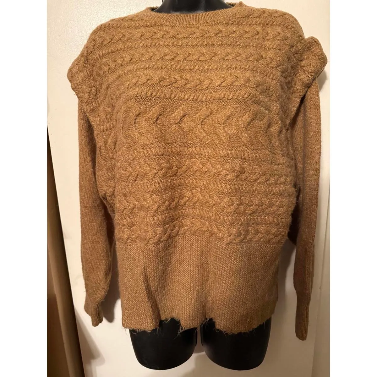 MNG Sweater Wool Blend XS Oversized Brown - Image 2