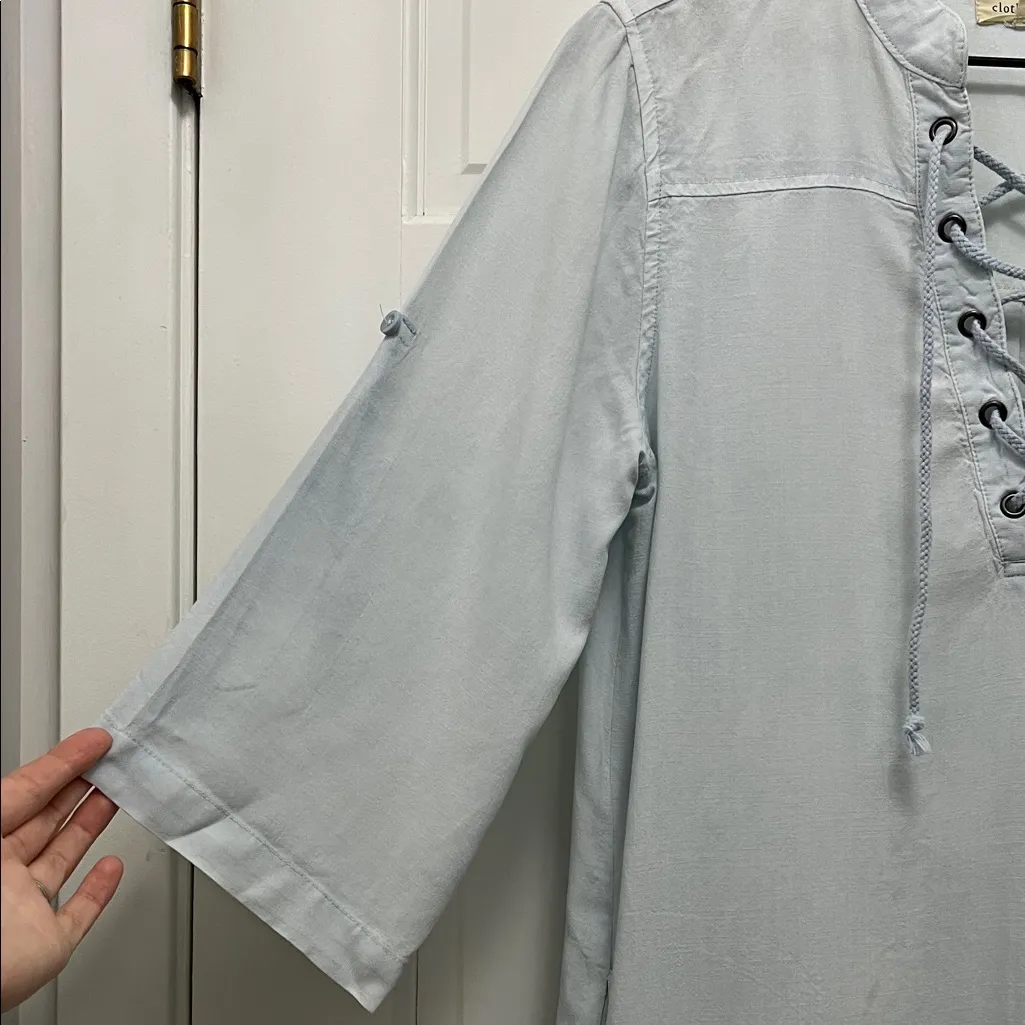 Cloth & Stone Lace-Up 100% Tencel Chambray Shirt & Dress Bundle Set - Size XS - Image 9