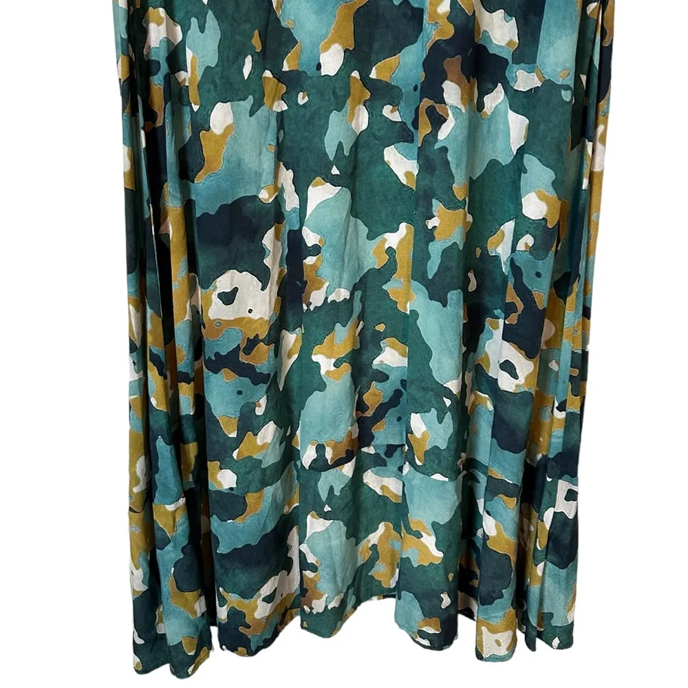 NILE Kaftan Maxi Dress 3/4 Sleeve Resort Travel Casual Size XL Green - Image 10