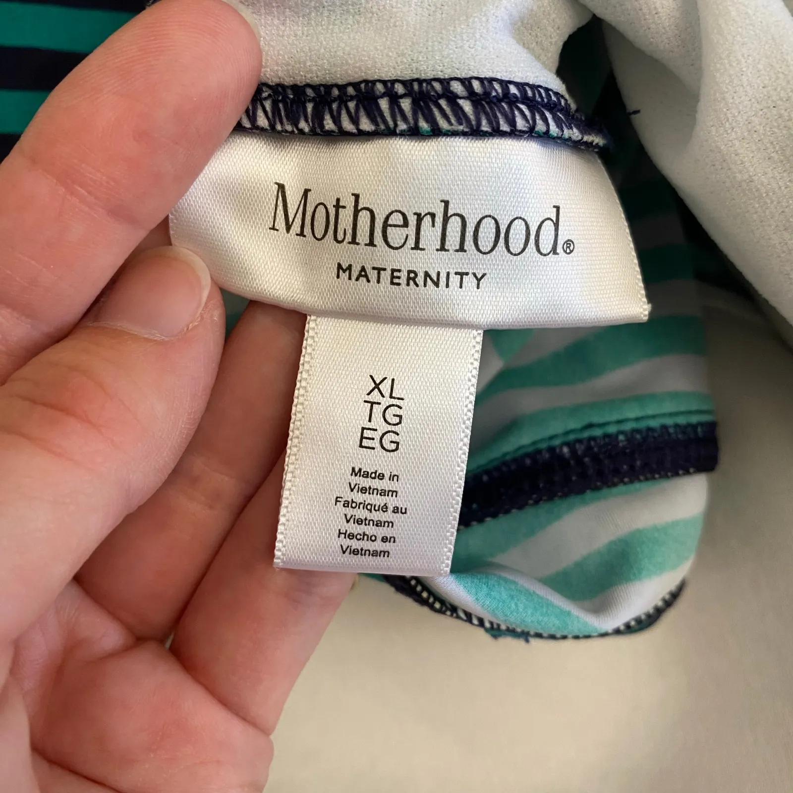 Motherhood Beach Bump Green Black Tankini Set Swim suit‎ Size XL Beach Vacation - Image 12