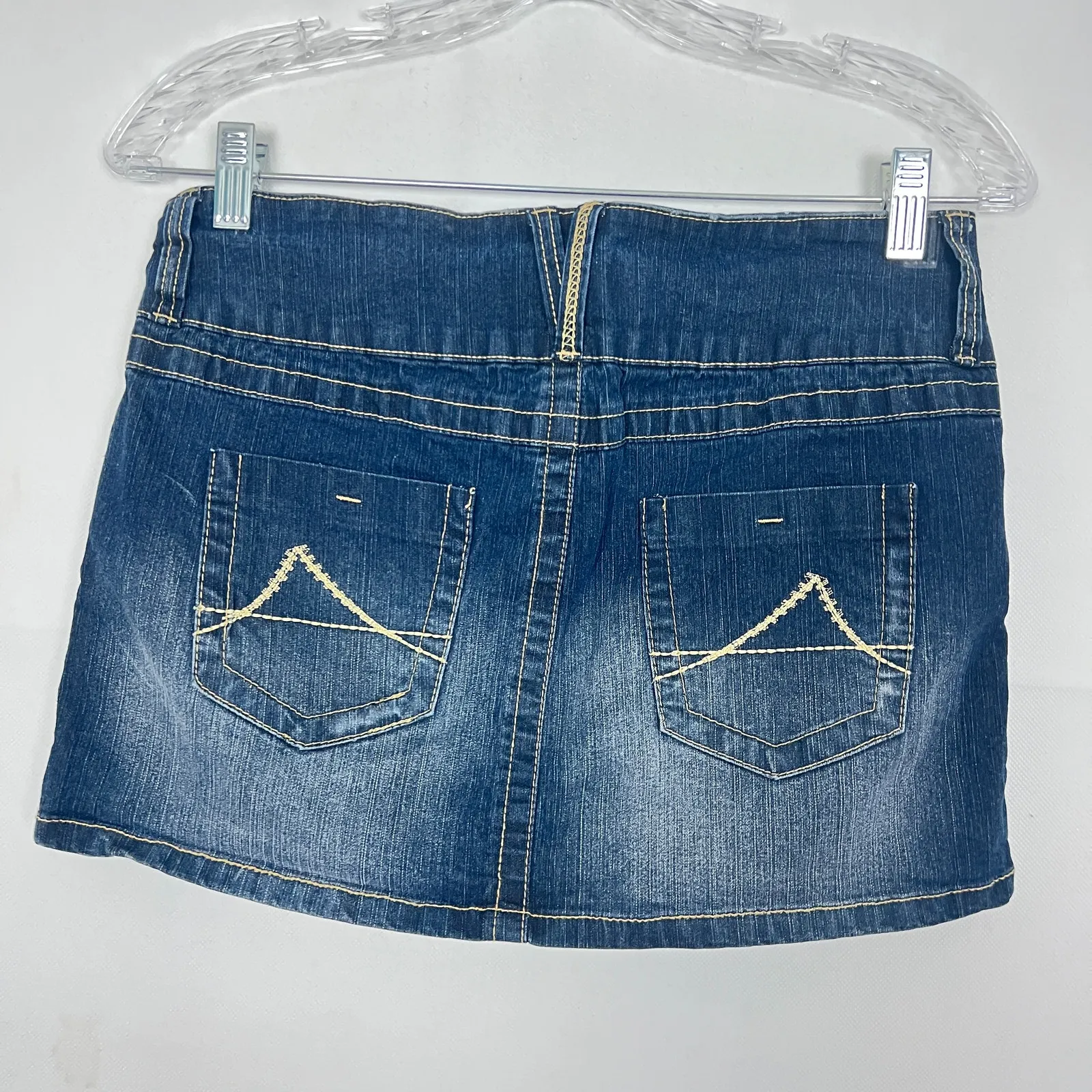 Anchor Blue Y2K Denim Mini Skirt Low Rise Size 7 - Image 2