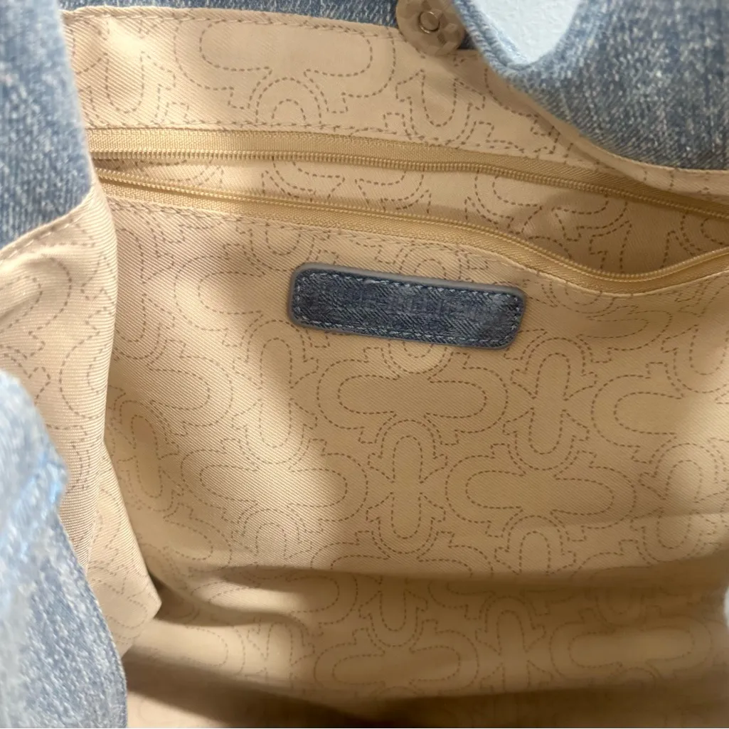 True Religion denim horseshoe tote bag purse shoulder bag satchel NWOT - Image 7