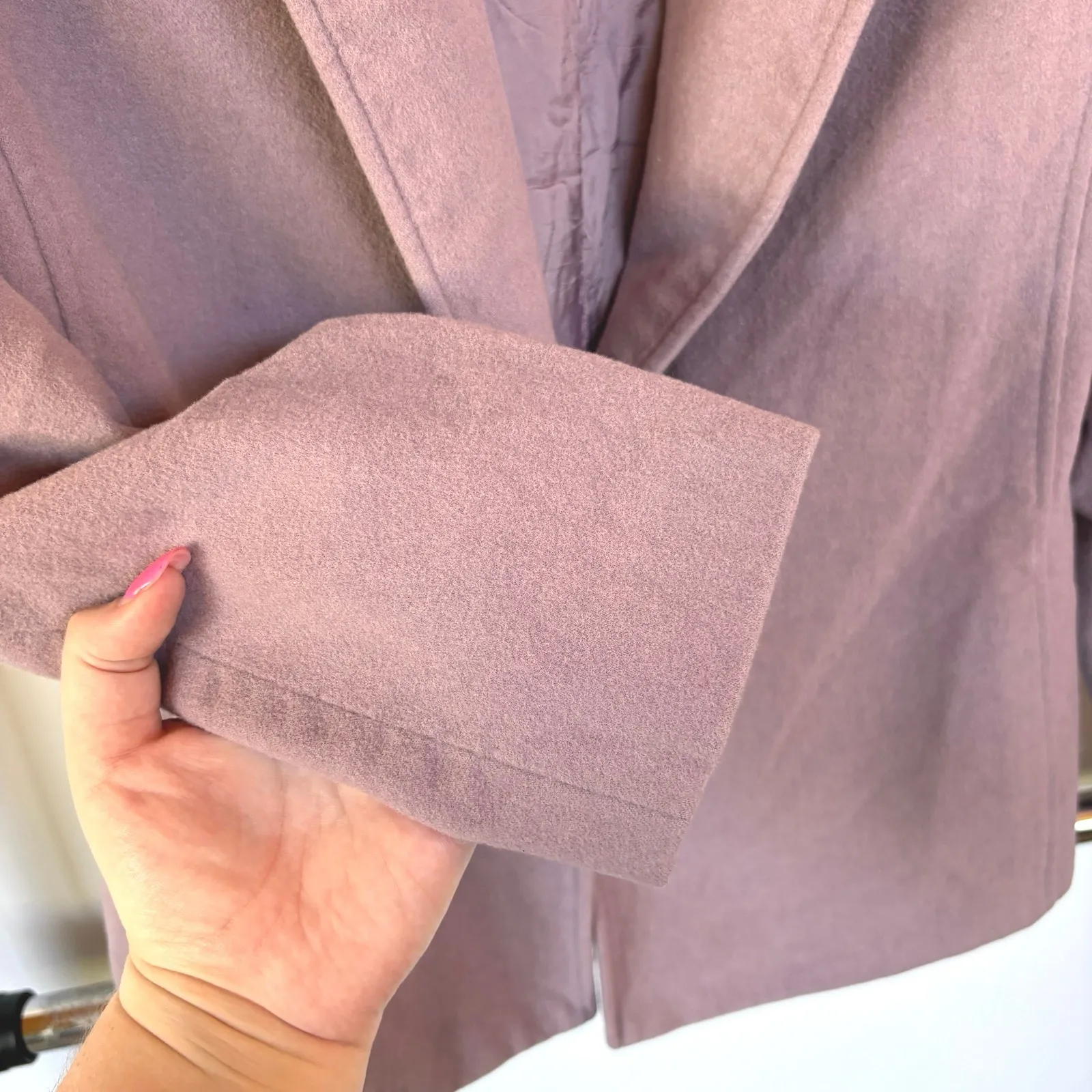 Lafayette 148 Purple Blazer Jacket Angora Cashmere Career Quiet Luxury Petite 10 Size 10P - Image 4