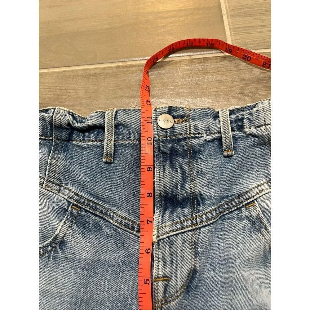 Frame Retro V-Yoke Straight-Leg Jeans in Bianca size 26 - Image 9