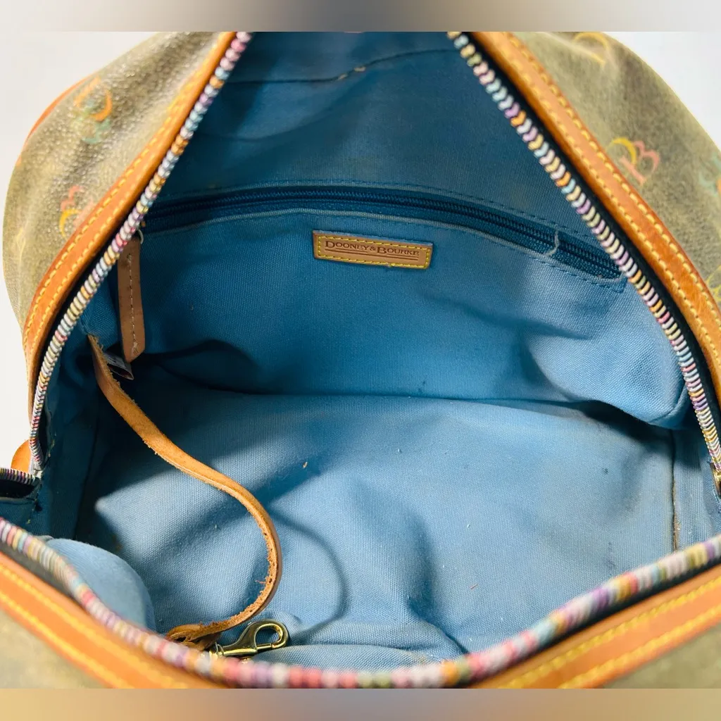 Vintage Y2K Dooney & Bourke Rainbow Signature Mini Bowler Bag in Black - Image 10