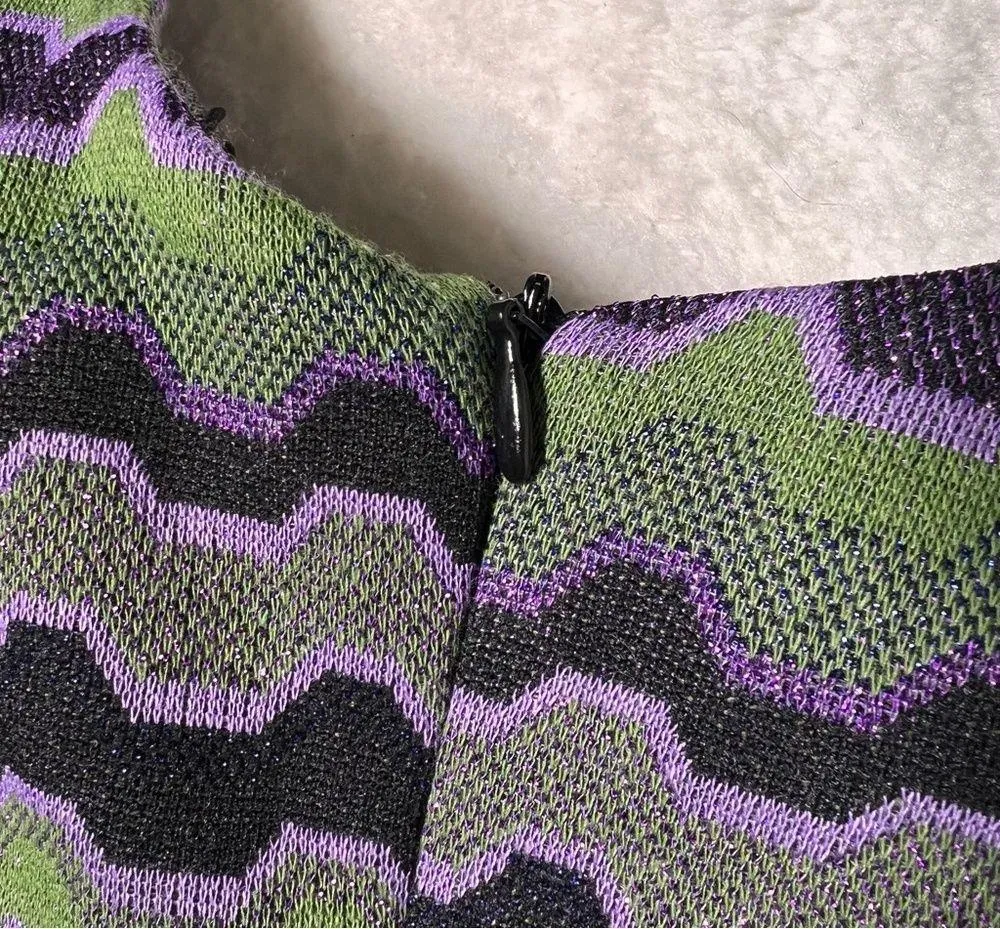 NWT Zara Metallic Geo Stripe Cutout Long Sleeve Mini Dress - Image 11