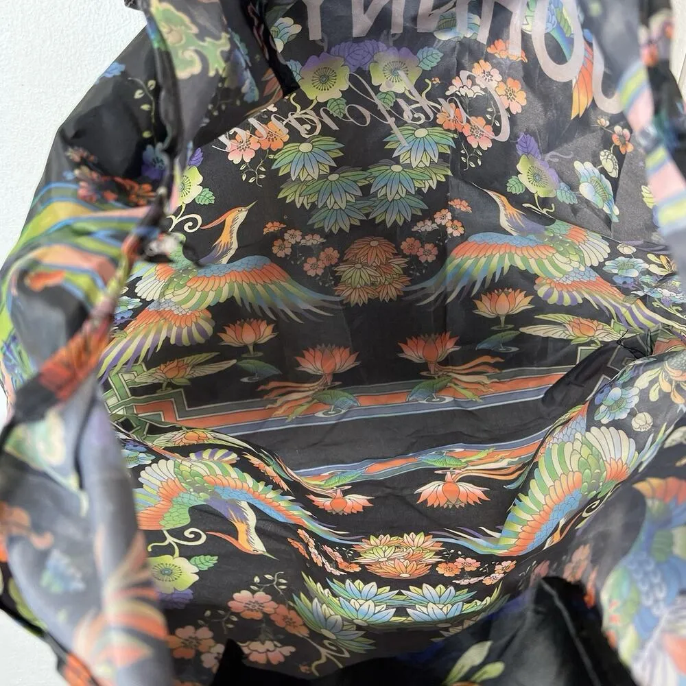 Johnny Was Floral Phoenix Birds Packable Shopping Bag Tote Reusable Everyday - Image 6