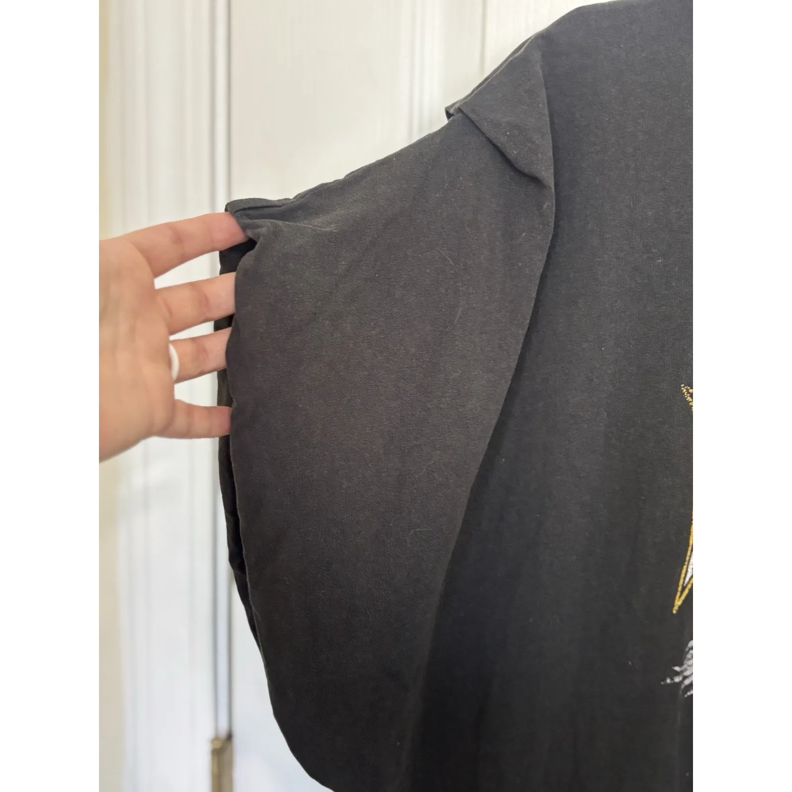 LA City Streetwear Graphic Tee Bald Eagle Free Spirit Cotton Size XL Boxy Fit Black - Image 4