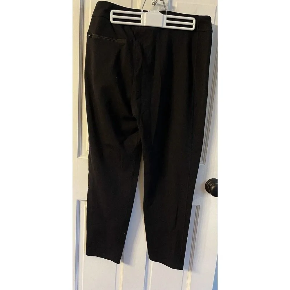 Lululemon Black Pants Women's Size 8?No Tag Asymmetrical Faux Wrap Front Slouchy - Image 4