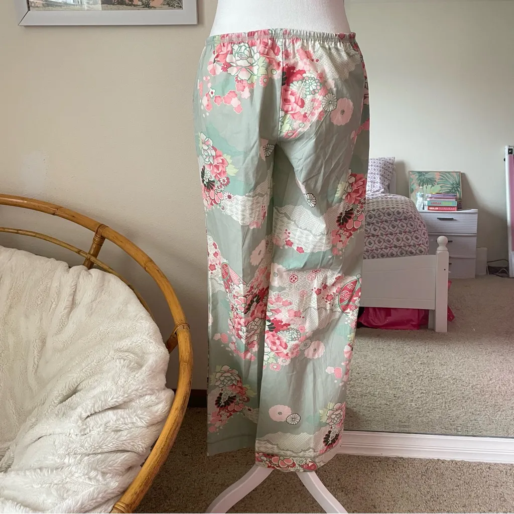 Lucky Brand Vintage 90s Y2K Floral Oriental Low Rise Pajama Style Pants Small - Image 5
