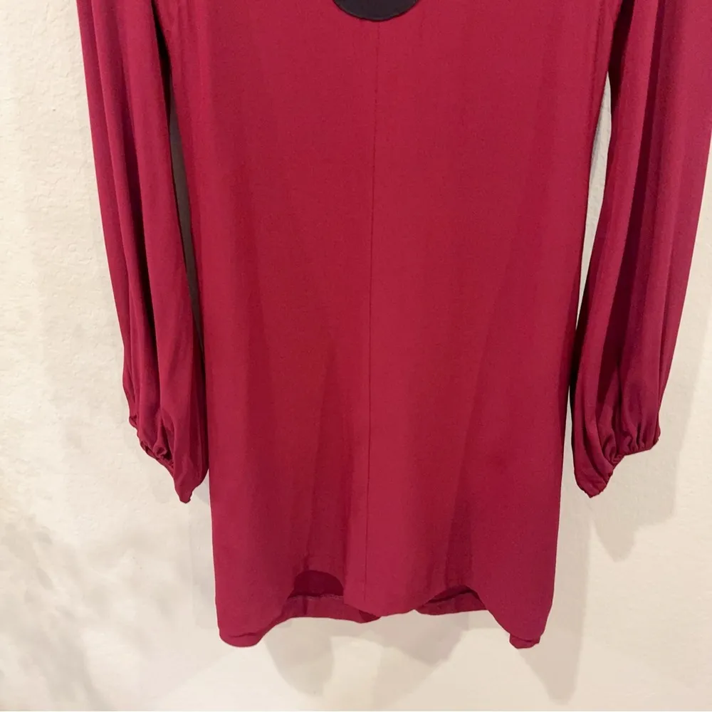 Staud Wine Mini Dress with Black Accents Size XS NWOT - Image 4