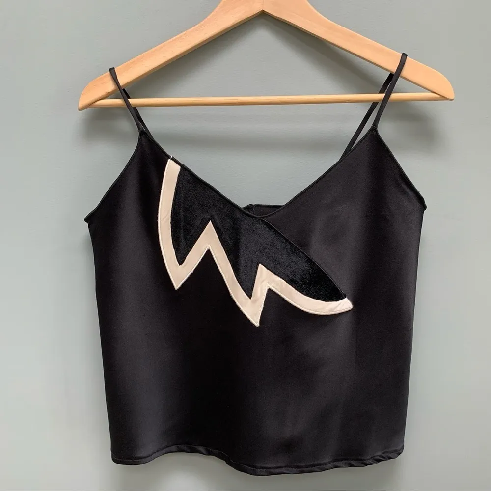 Giorgio Armani Black Spaghetti Strap Satin Tank Top size Small - Image 3