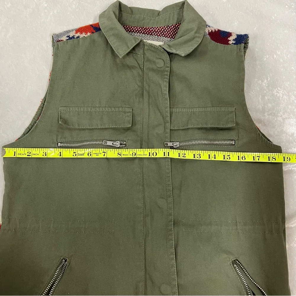 Thread & Supply olive green vest jacket size small aztec southwestern utility - Image 6