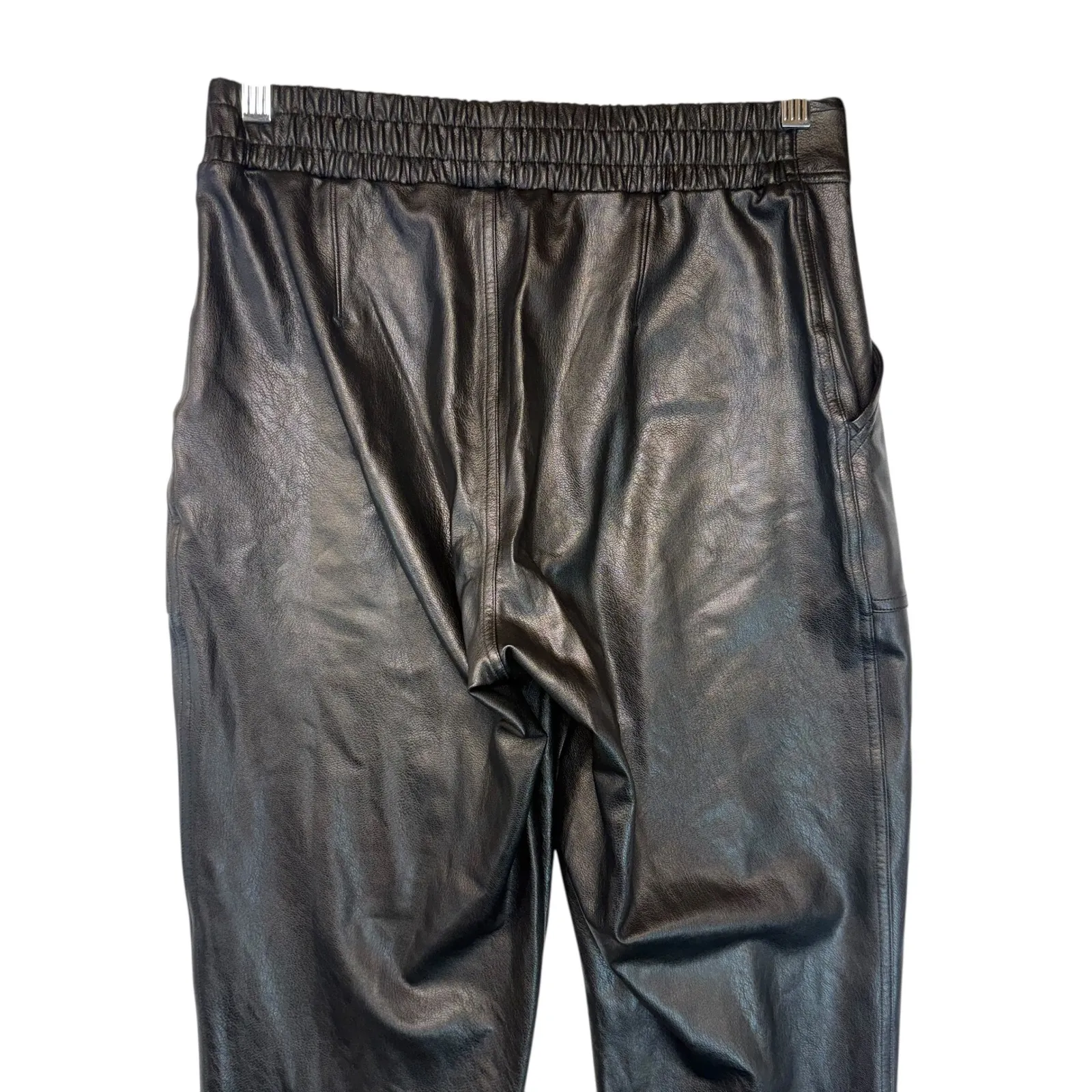 SPANX Faux Leather Jogger Pants Black  Edgy Feminine Moto Gothcore Goth M - Image 6