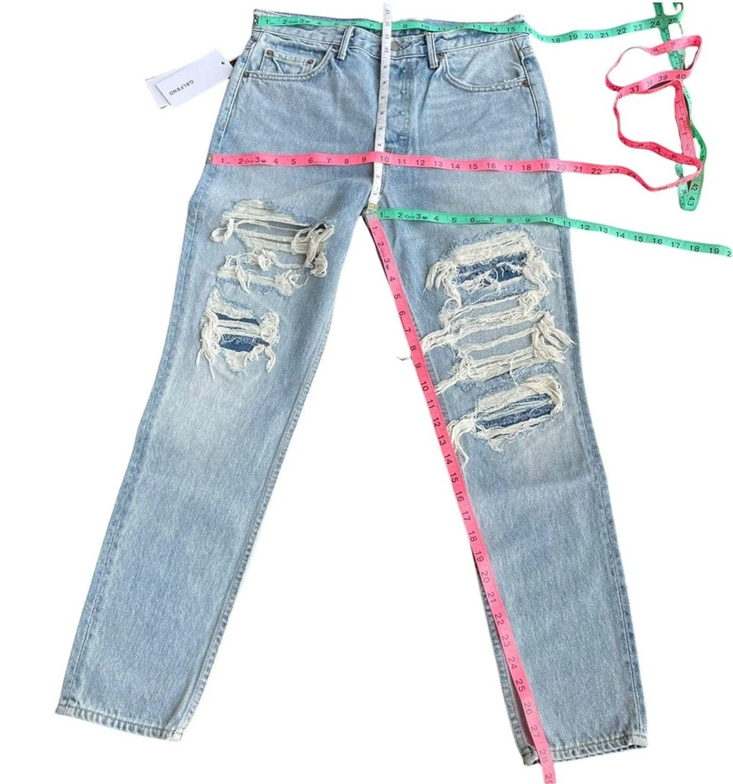 Grlfrnd Karolina Jeans Womens 30 x  High Rise Grunge 90s Boho Distressed NWT - Image 5