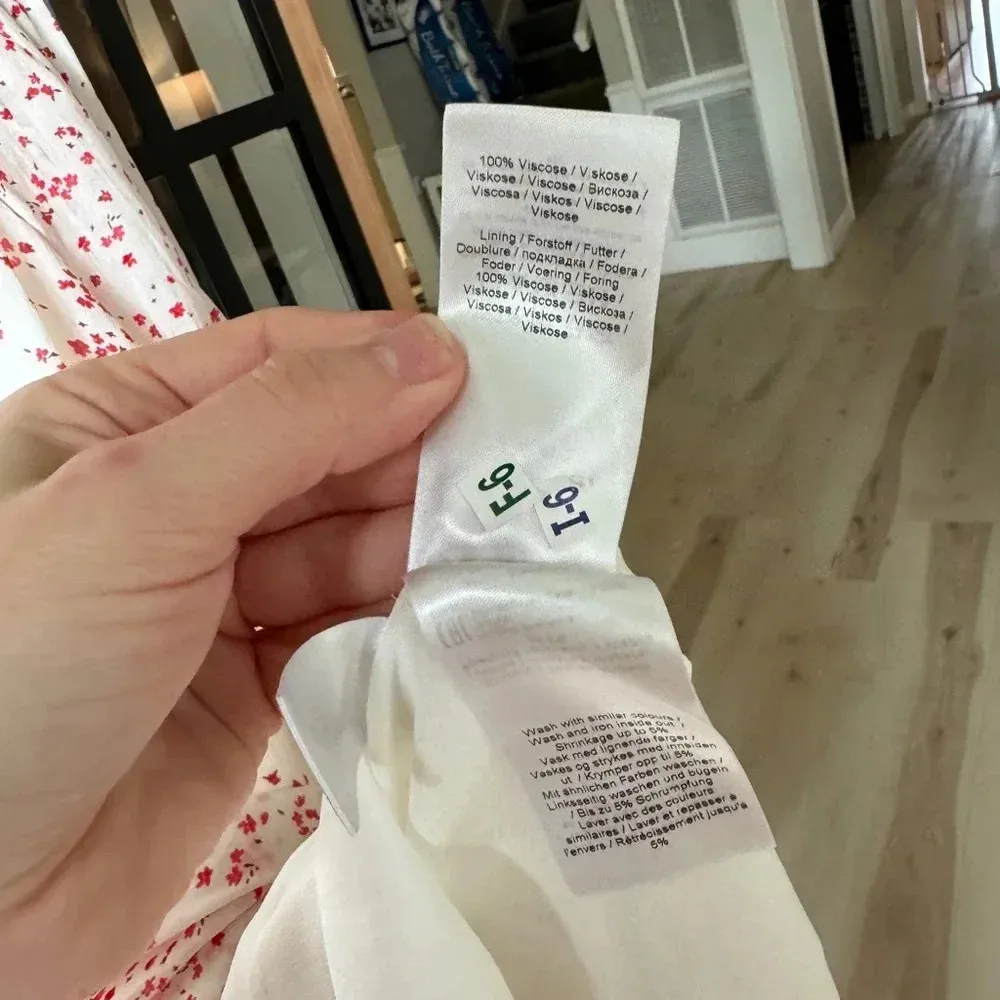 GANNI Georgette Mini Dress floral print half puff sleeves high neck - Image 8