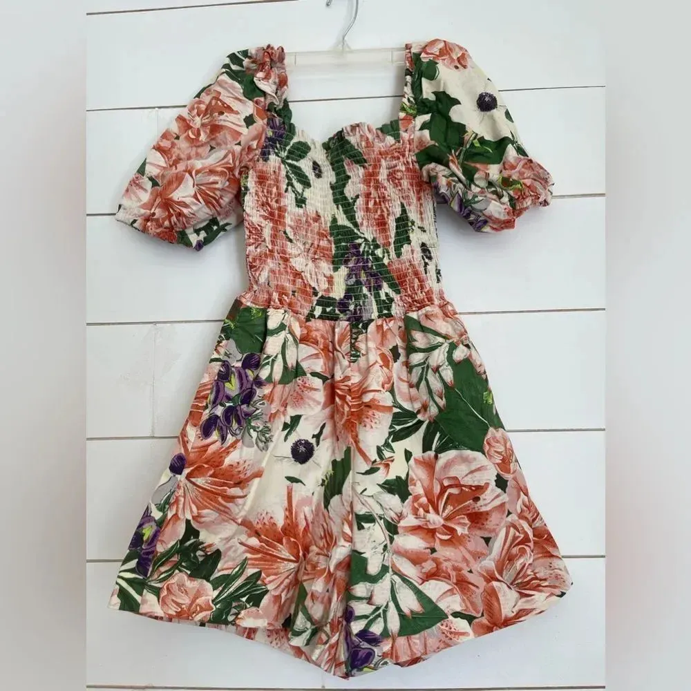 H&M Floral Puff Sleeve Romper - Image 9