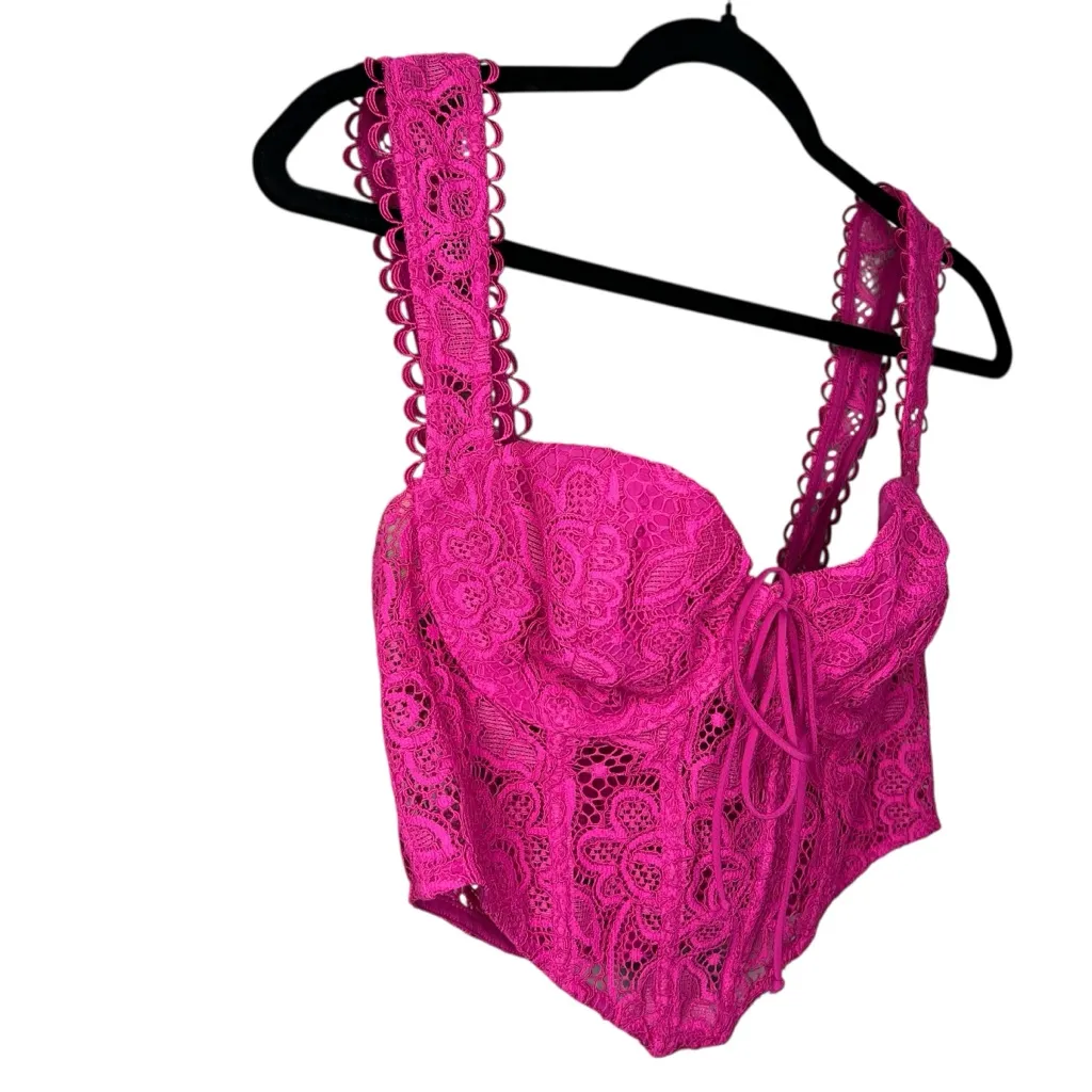 For Love & Lemons Sammie Crop Lace Bra Top Women’s Size Medium - Image 2