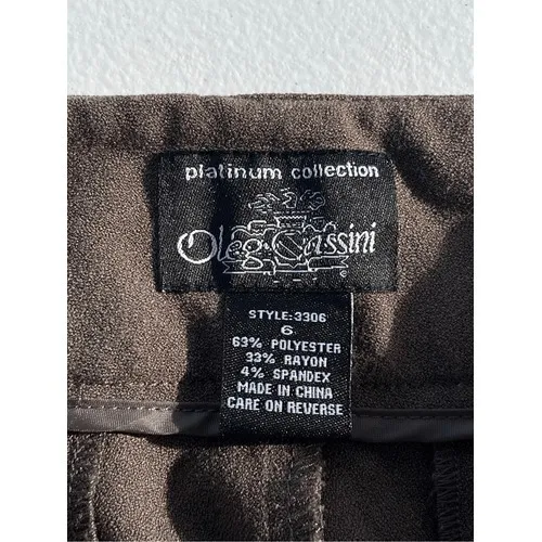 T4 Vintage Oleg Cassini Platinum Collection 6 Brown Dress Pants Style 3306 - Image 2