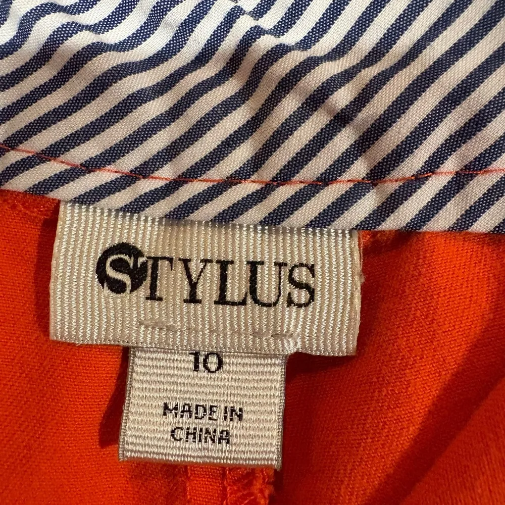 Stylus women’s Orange Flat front mid rise Shorts Size 10 - Image 6