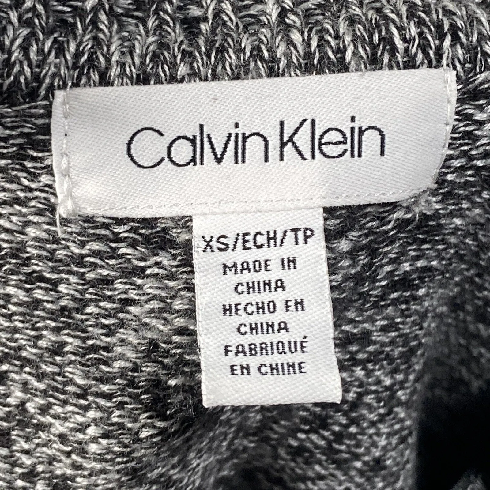 CALVIN KLEIN Blouse Women's Size XS Gray Cowl Neck Sweater Pullover Top - Image 3