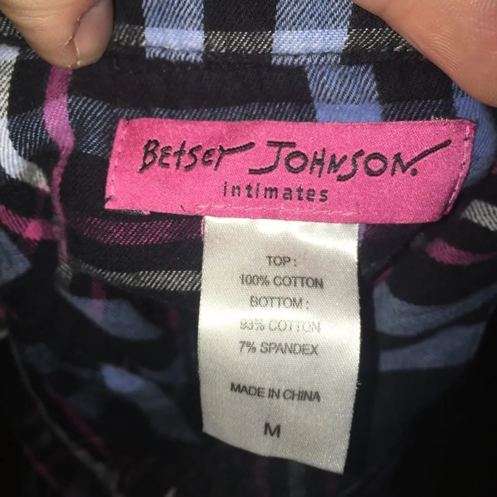 Betsy Johnson Intimates tuxedo ruffle front plaid nightshirt - Image 3