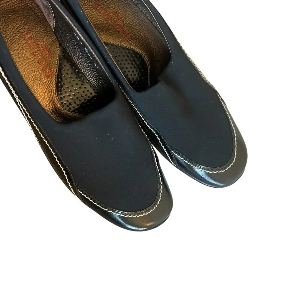 Sesto Meucci Italy Black Slip-On Loafers Comfort Patent Stretch Size 8 Women's - Image 13