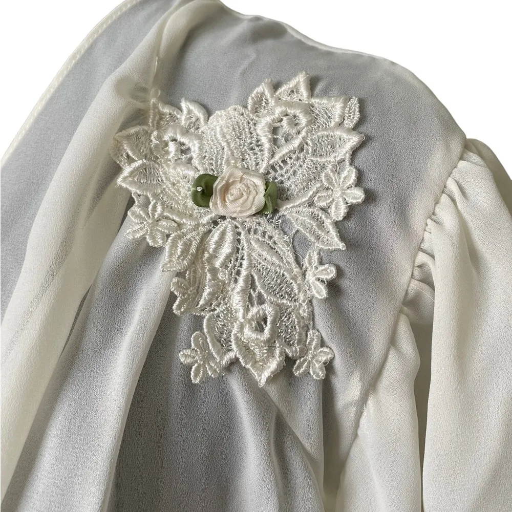 Cinema Etoile Vintage Dreamy Boho Hippie Bridal Lingerie Longline Duster Coat Size XL - Image 4