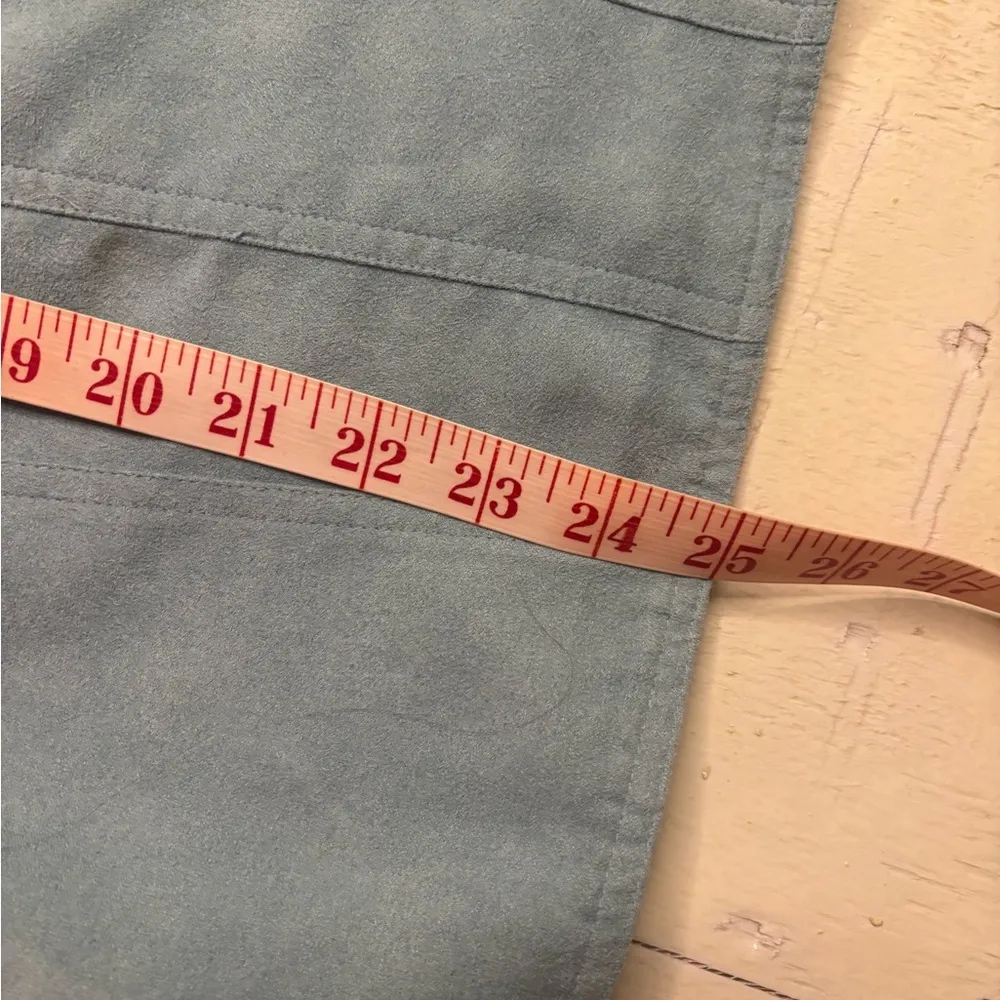 Alfred Dunner Womens Blue Soft Faux Suede Blazer Shirt Jacket Shacket Size 10 - Image 4