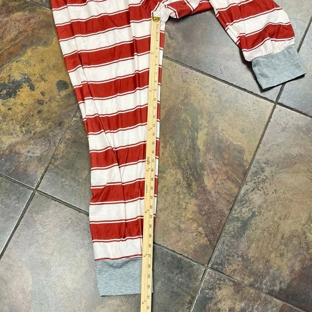 Women's Family Pajama Striped Xmas Christmas Matching Sleepwear Set 2XL Red Size XXL - Image 2