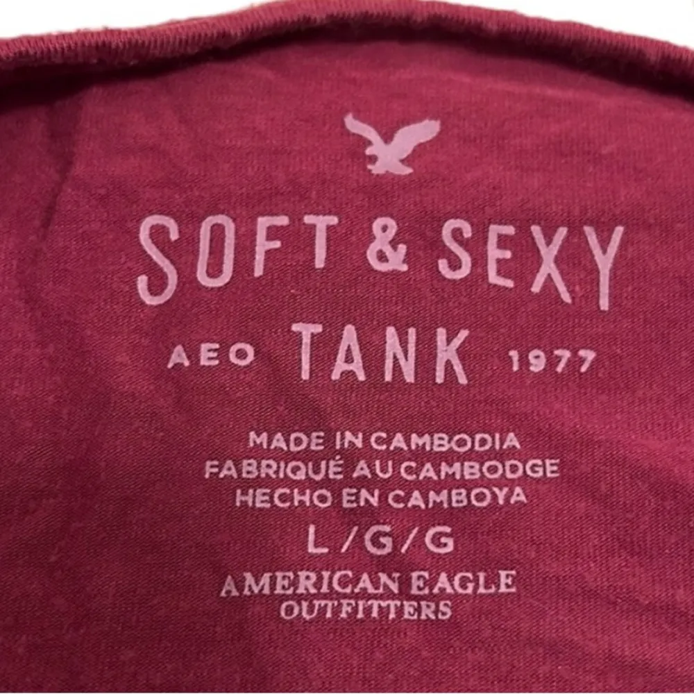 Maroon American Eagle Outfitters Tank Top Shirt Women Large Soft Sexy Collection - Image 3