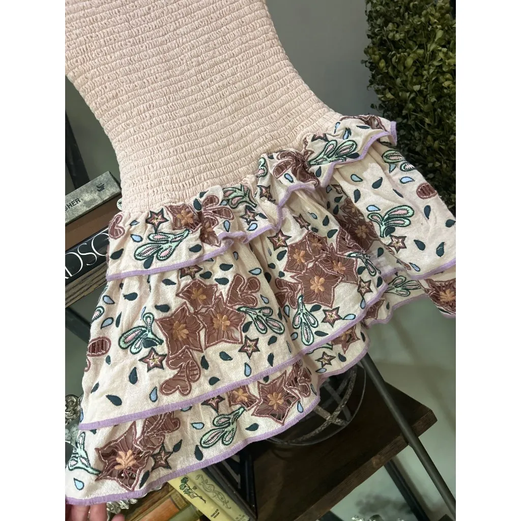 BTB Los Angeles Jessa Embroidered Strapless Mini Dress Pink Womens Size XS - Image 3