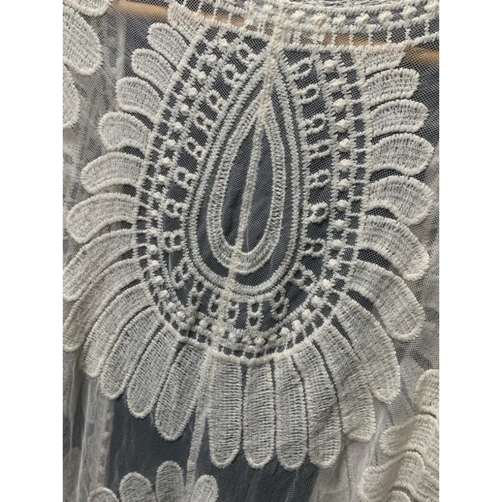 Revellion Again - Lace crochet kimono cover up crochet M - Image 7