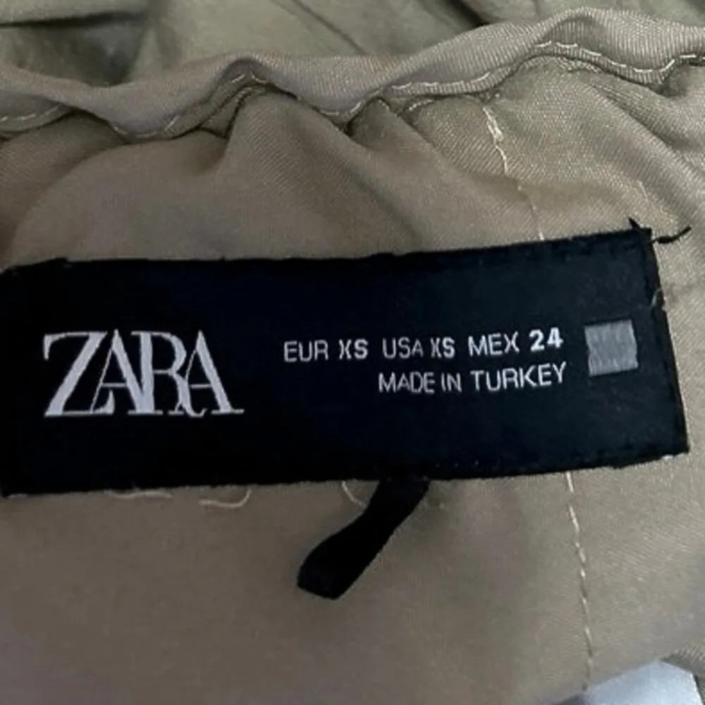 Zara Women's Beige High Waist Drawstring Pockets Cargo Trousers Jogger Pants XS - Image 5