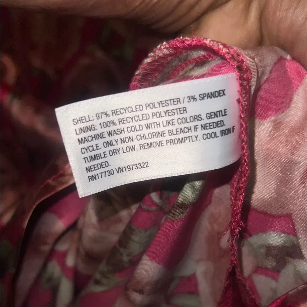 New Absolutely Gorgeous Cap Sleve Satin Maxi Bodycon Floral Pink Red Dress Small - Image 11