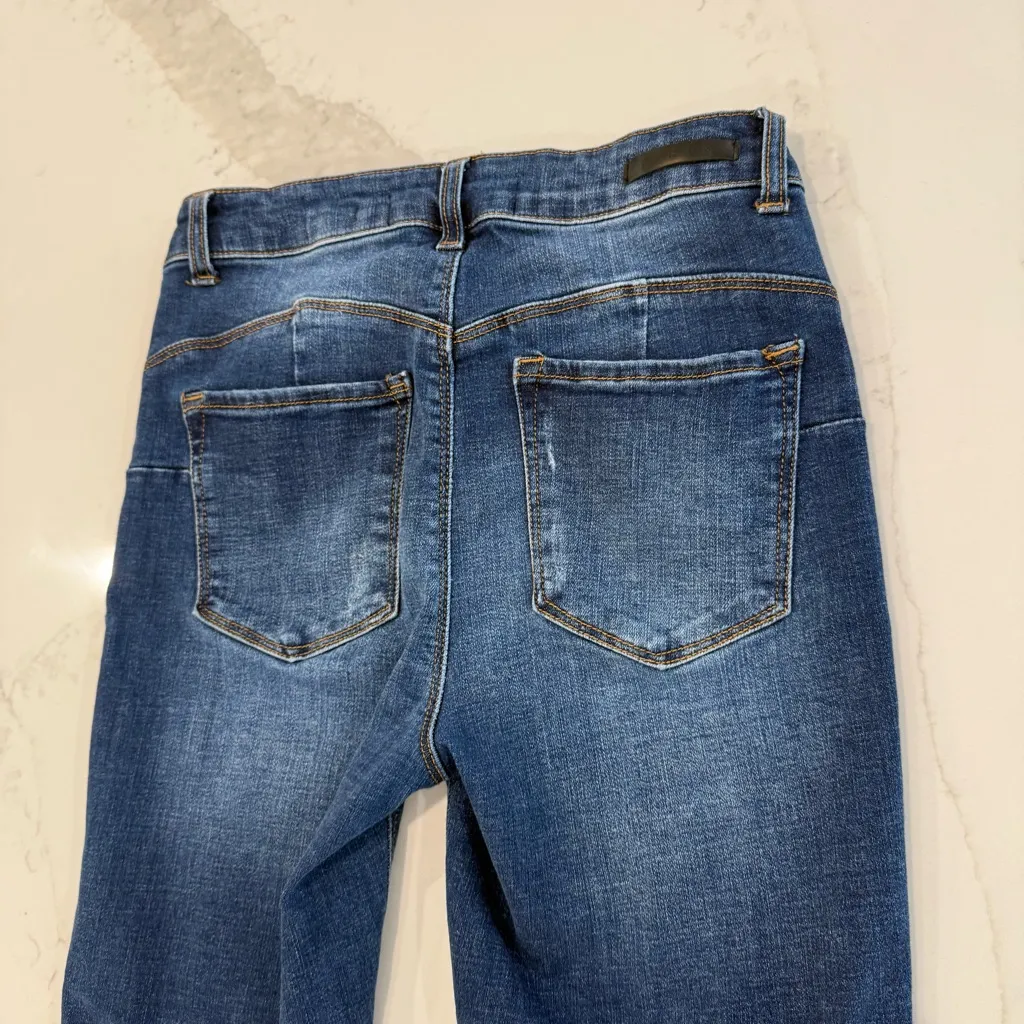 Risen Curvy Yoke Hip Up Skinny Denim Jeans Women’s 27 Dark Blue Wash Mid Rise - Image 6