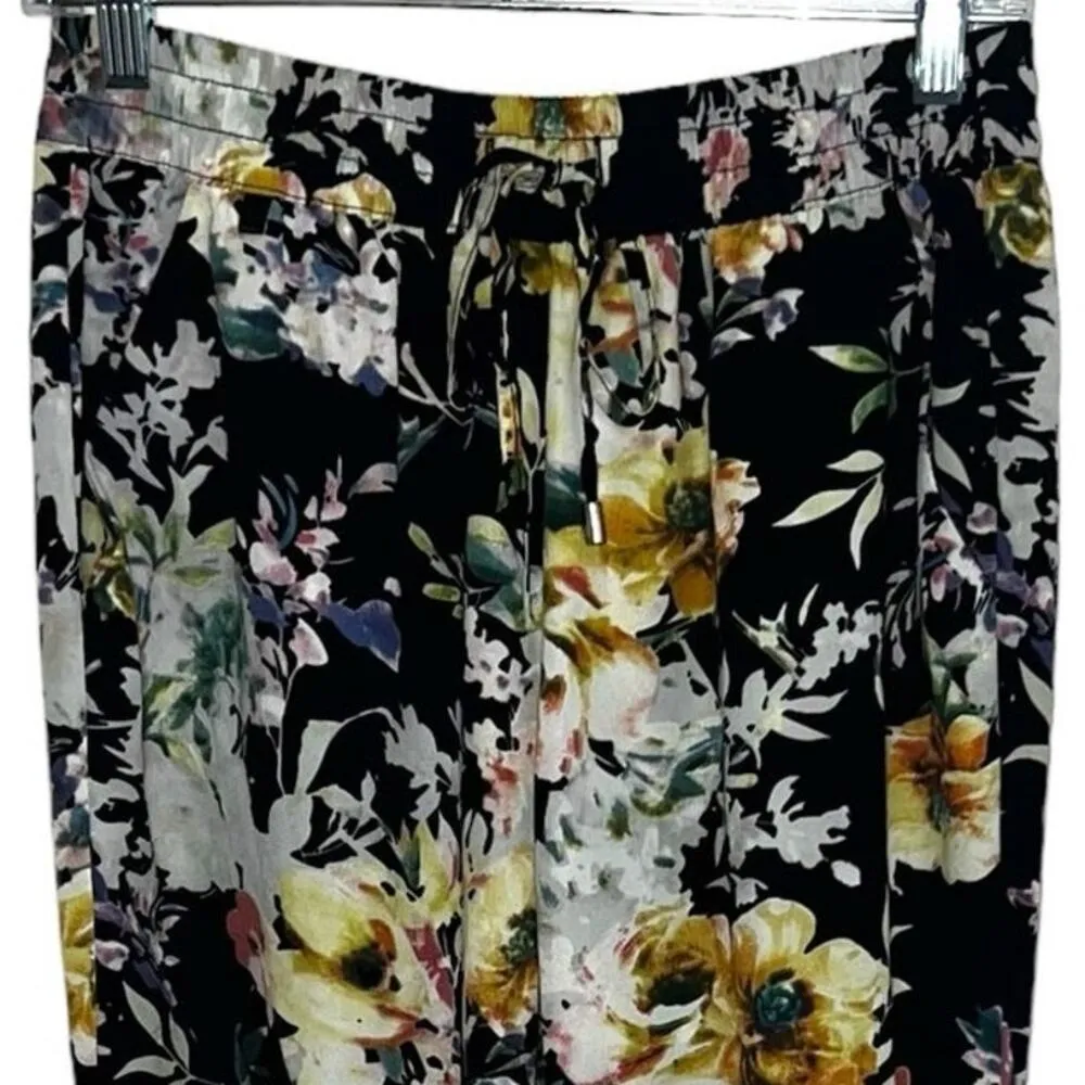 Buffalo David Bitton Floral Joggers Pants Casual Womens S Black Colorful NWOT - Image 3