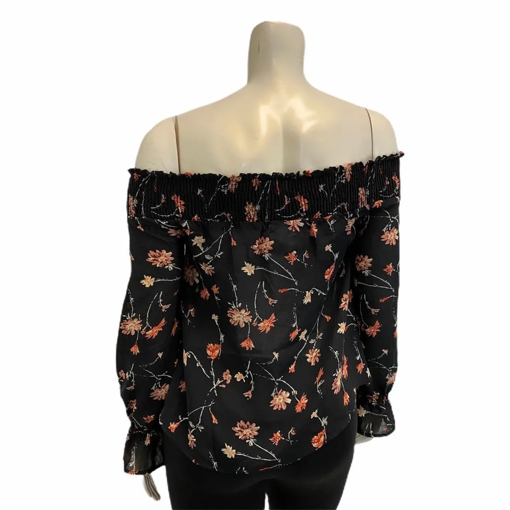 Wild Blue SADIE ROBERTSON Women’s Small Off Shoulder Floral Casual Top Blouse - Image 5