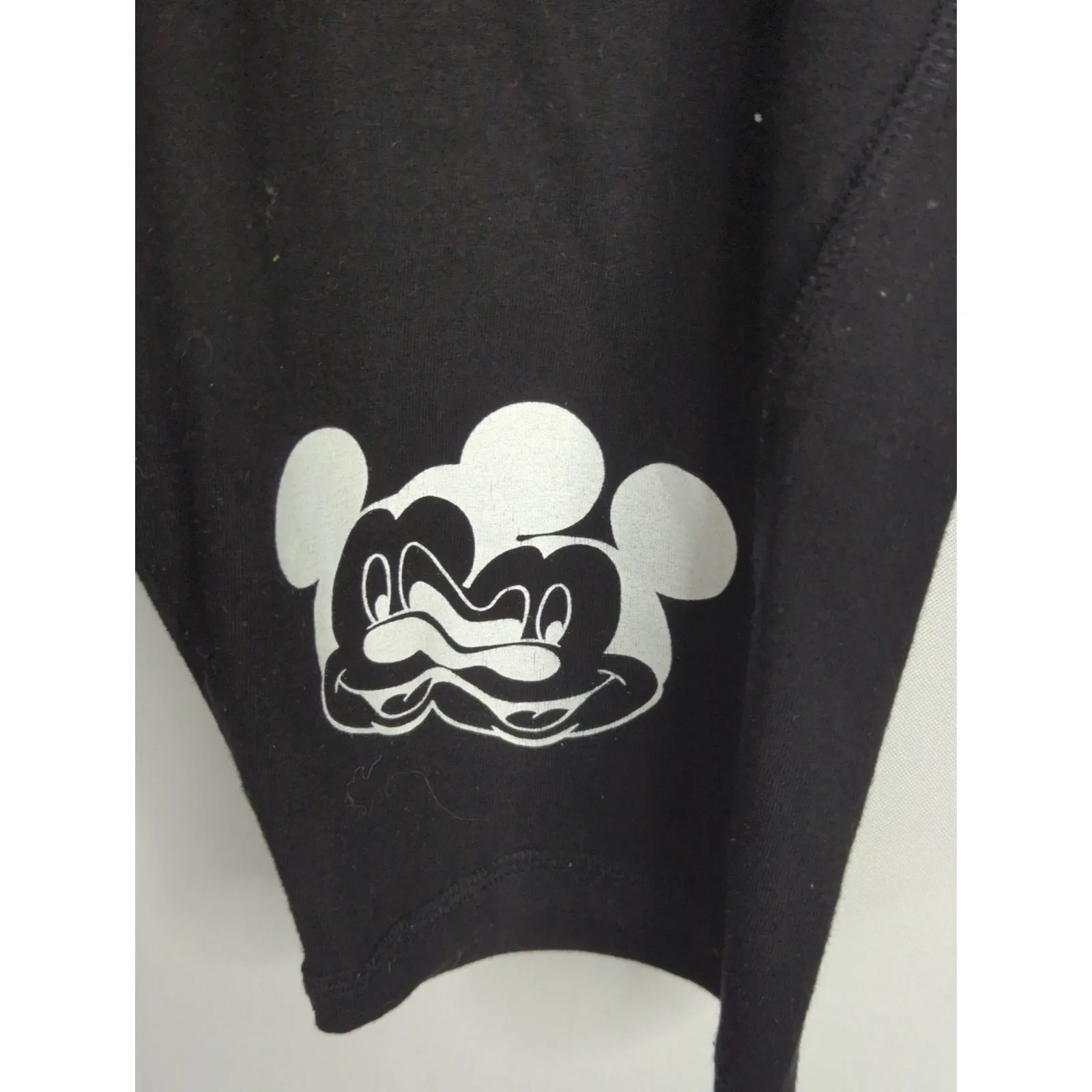 Zara Mickey Glitch Collection Black & White Biker Shorts Women's Large Atheisure - Image 4