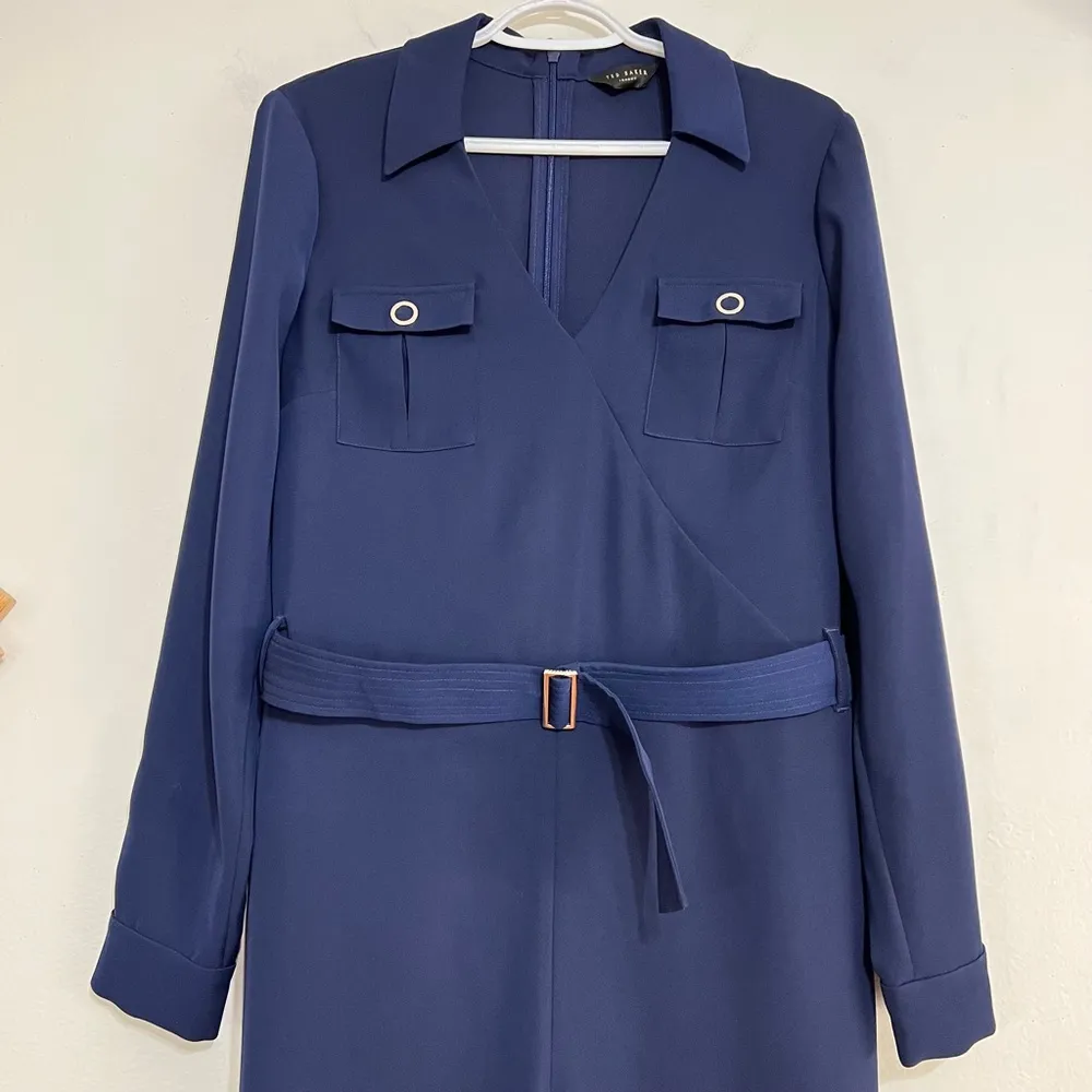 Ted Baker Flan Belted Long Sleeve Utility Jumpsuit - Image 4