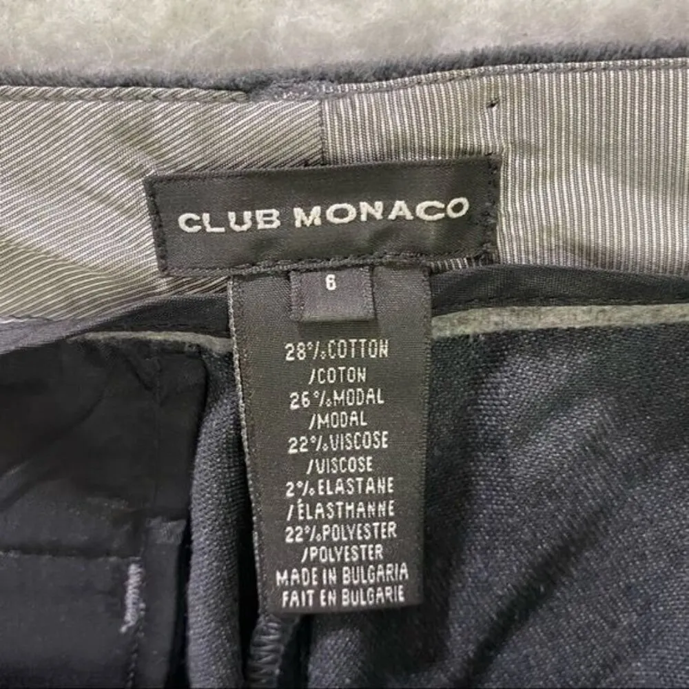 Club Monaco Charcoal Mid Rise‎ Cotton Blend Wide Leg Pant Career Business Size 6 - Image 4