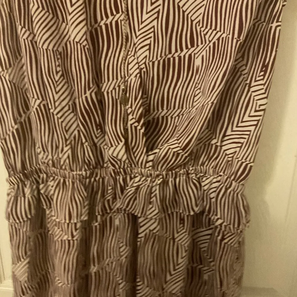 Scotch & Soda Womens Ruffled Cap Sleeve Illusion Striped Dress Red White Petite - Image 6