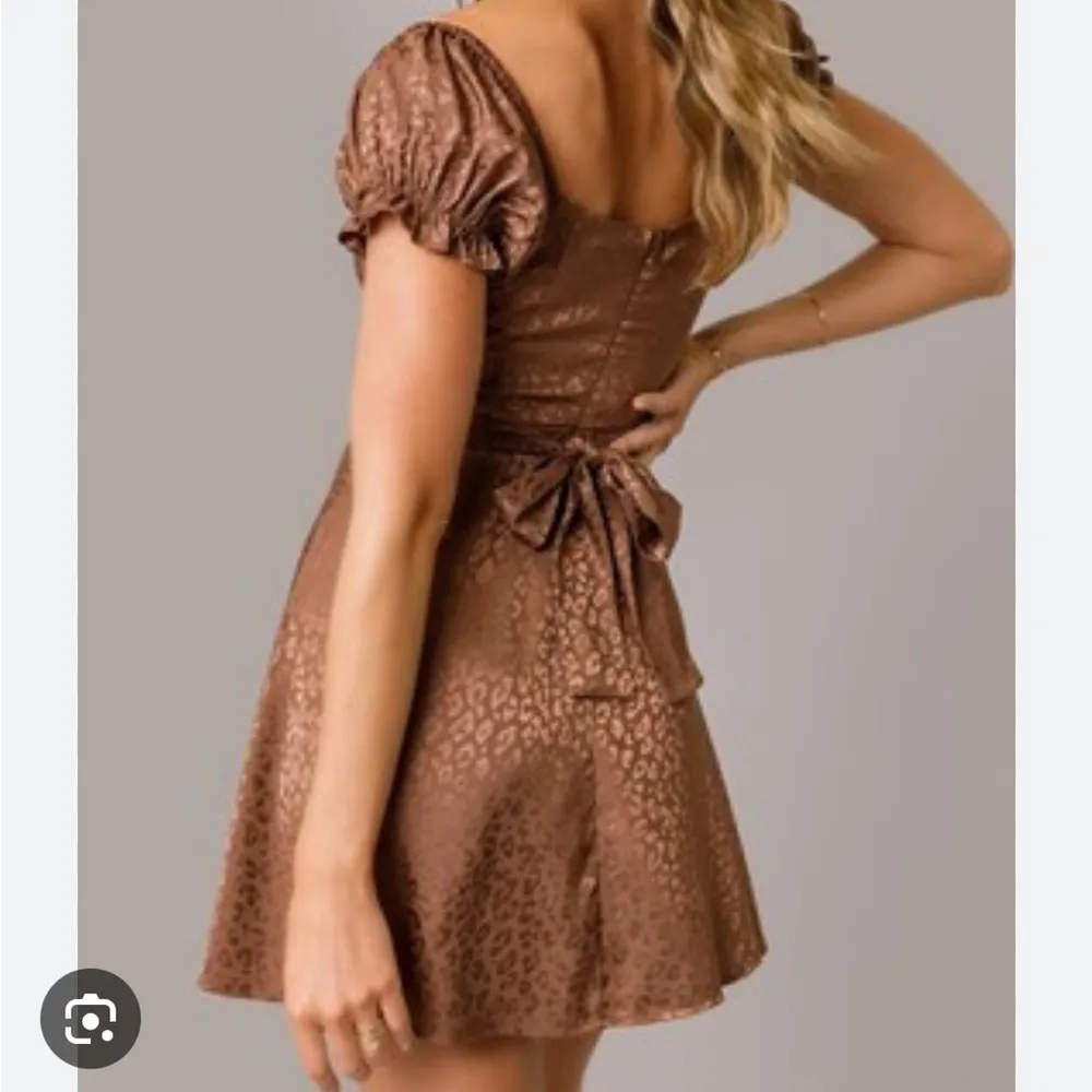 Mi Ami Brown Leopard Shiny Brown Dress Size XS - Image 2